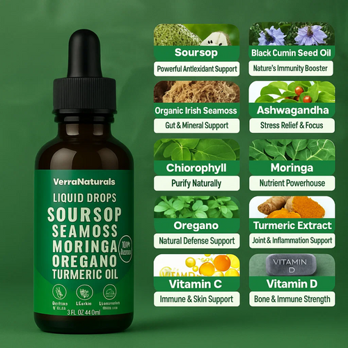 VerraNaturals 100% Organic 10 in 1 Soursop Extract Drops